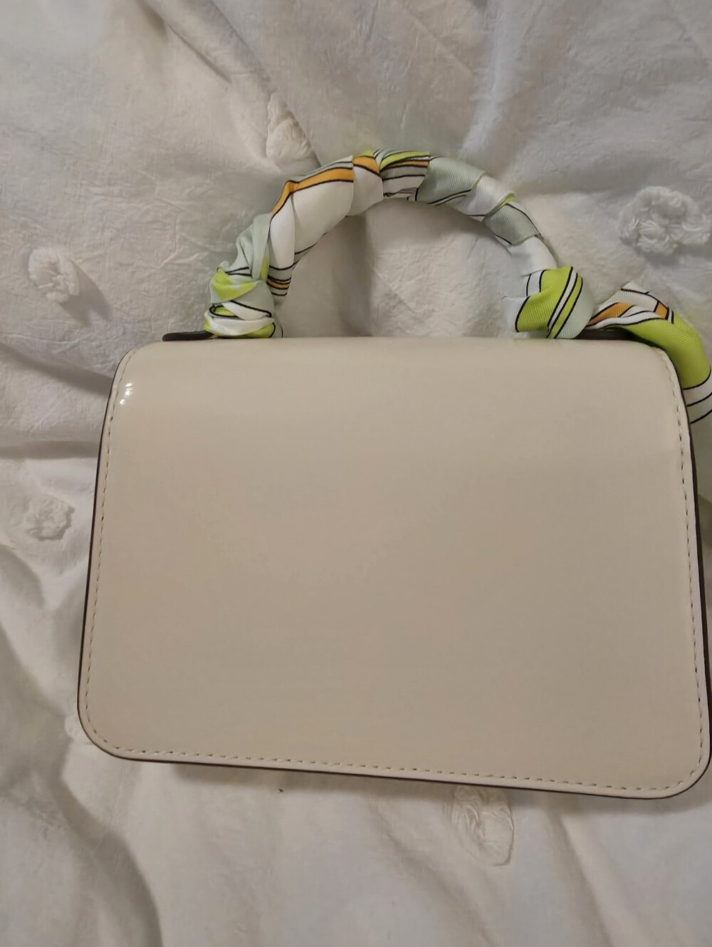 Tory Burch CreamTop-Handle Crossbody Tory Burch Bag with Tory Burch Scarf Accent - Picture 4 of 13